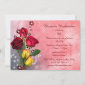Invitation Chic Red & Yellow Roses 90e anniversaire (Dos)