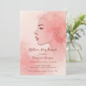 Invitation Chic Refined Artistic Peach Mother Silhouette (Debout devant)