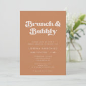 Invitation Chic Retro Brown sucre Brunch et Bubbly (Debout devant)