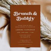 Invitation Chic Retro Burnt Orange Brunch et Bubbly