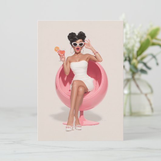 Invitation Chic Retro Glam Vibes (Debout devant)