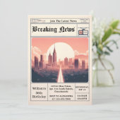 Invitation Chic Retro hommes Adult Newspaper 30e anniversaire (Debout devant)