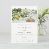 Invitation Chic River Cruise Pays Paysage Couples Douche (Debout devant)