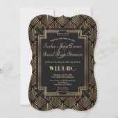 Invitation Chic Roaring 20's Great Gatsby Art Déco Mariage (Devant)
