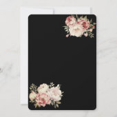 Invitation Chic robe élégante Floral Black Quinceanera (Dos)