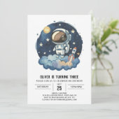 Invitation Chic Rocket L'astronaute des enfants (Debout devant)
