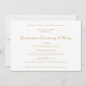 Invitation Chic Romantic Then & Now 3-Photo Twins Double Grad (Dos)