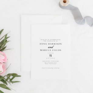 Invitation Chic Romantique Élégant Mariage classique