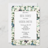 Invitation Chic Romantique Fête des mariées de papillons bleu (Devant)