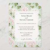 Invitation Chic Romantique rose Bleu Blanc Floral Mariage (Devant / Derrière)