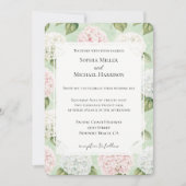 Invitation Chic Romantique rose Bleu Blanc Floral Mariage (Devant)