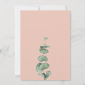 Invitation Chic rose Aquarelle Brosse Florale fête d'annivers (Dos)