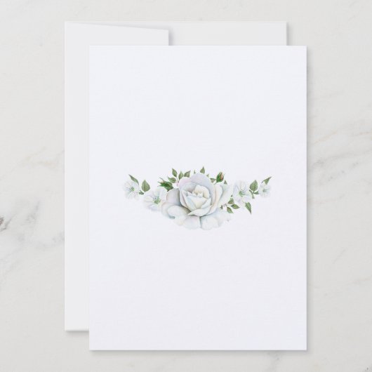 Invitation Chic Rose & Argent Frontière Florale 50e Anniversa (Dos)