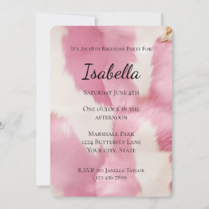 Invitation Chic rose blanc Cowgirl Cowhide Anniversaire