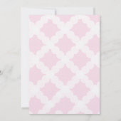 Invitation Chic rose blanc Croix d'or Arc Baptême bébé (Dos)