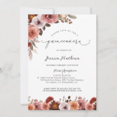 Invitation Chic rose, bleu et bordeaux Quinceañera (Devant)