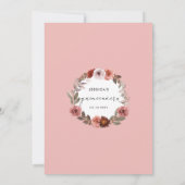 Invitation Chic rose, bleu et bordeaux Quinceañera (Dos)