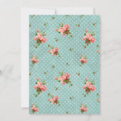 Invitation Chic Rose Blue Vintage Wedding (Dos)