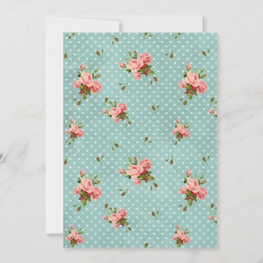 Invitation Chic Rose Blue Vintage Wedding (Dos)