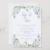 Invitation Chic Rose Bordure Sip & See (Devant)