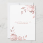 Invitation Chic Rose élégant roses or Quinceañera (Dos)