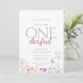 Invitation Chic rose Enchanted Petit Anniversaire (Debout devant)