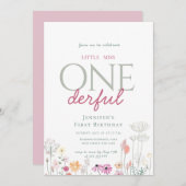 Invitation Chic rose Enchanted Petit Anniversaire (Devant / Derrière)