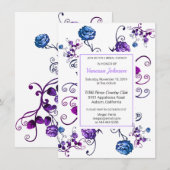 Invitation Chic Rose Floral (Devant / Derrière)