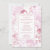 Invitation Chic Rose Floral Douche nuptiale (Devant)