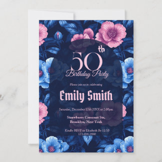 Invitation Chic Rose Floral Romantic Party