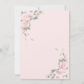 Invitation Chic rose florale 50e fête d'anniversaire (Dos)