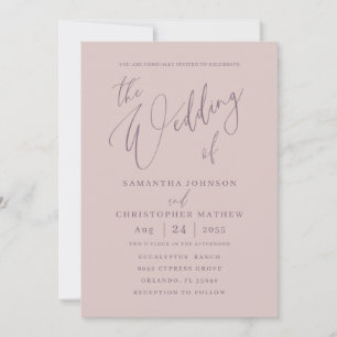 Invitation Chic Rose Gold Calligraphie le Mariage de