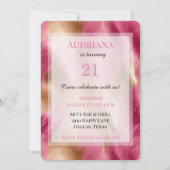 Invitation Chic Rose Gold Cowgirl Cowhide Anniversaire (Devant)