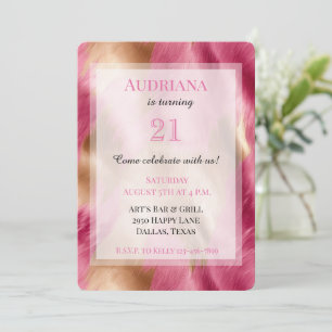 Invitation Chic Rose Gold Cowgirl Cowhide Anniversaire