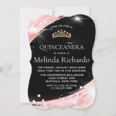 Invitation Chic Rose Gold Crown Quinceanera Party (Devant)