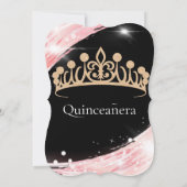 Invitation Chic Rose Gold Crown Quinceanera Party (Dos)