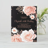 Invitation Chic Rose Gold Custom 40e anniversaire (Debout devant)