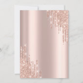 Invitation Chic Rose Gold Drips Fête de Mariage (Dos)