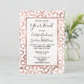 Invitation Chic Rose Gold Leopard Cheetah Poster de animal (Debout devant)