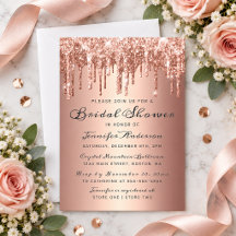 Chic Rose Gold Mariage Dégoulinant Paillettes Fête