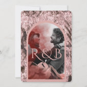 Invitation Chic Rose Gold Mountains Arched Photo Mariage (Devant)