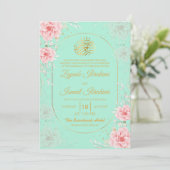 Invitation Chic Rose Gold Musulman Mariage (Debout devant)