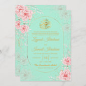 Invitation Chic Rose Gold Musulman Mariage (Devant / Derrière)
