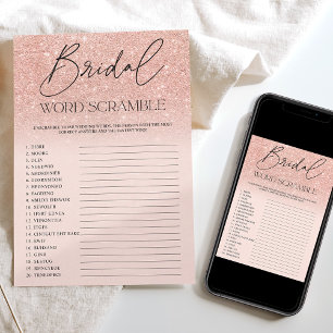 Invitation Chic rose gold pailleté ombre rose Mélange de mots