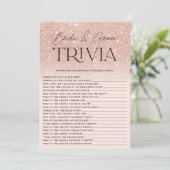 Invitation Chic rose gold paillettes ombré rose Trivia de mar (Debout devant)