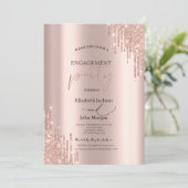 Invitation Chic Rose Gold Parties scintillant Drives (Debout devant)