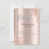 Invitation Chic Rose Gold Parties scintillant Drives Argent R (Devant)
