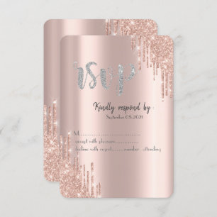 Invitation Chic Rose Gold Parties scintillant Drives Argent R