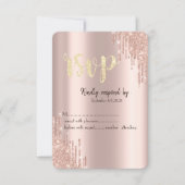 Invitation Chic Rose Gold Parties scintillant Drives RSVP (Devant)