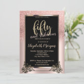 Invitation Chic Rose Gold Parties scintillant Ombre 50e fête  (Debout devant)